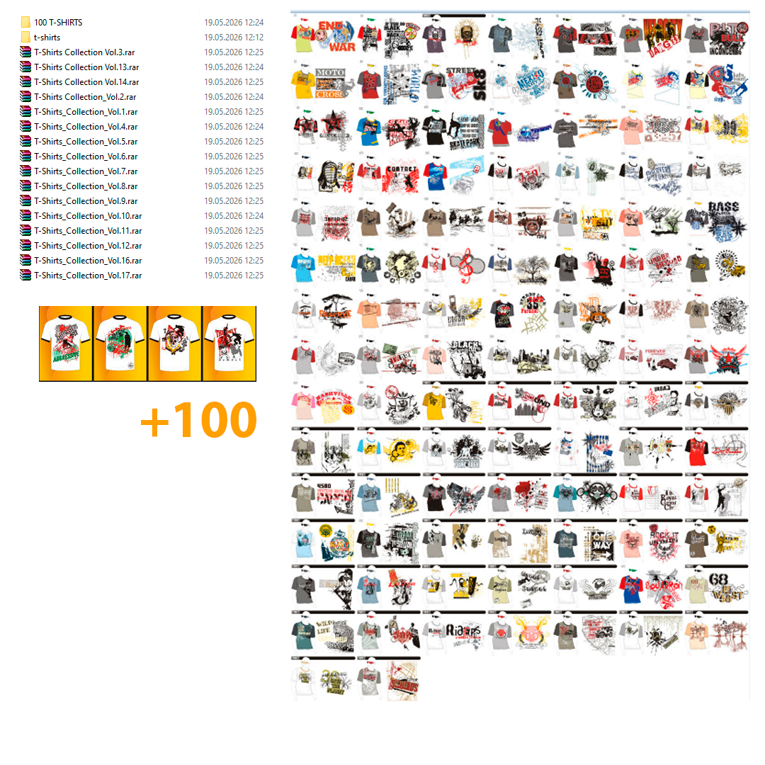 Premium Vector Apparel Design Collection | 100+ Professional Files