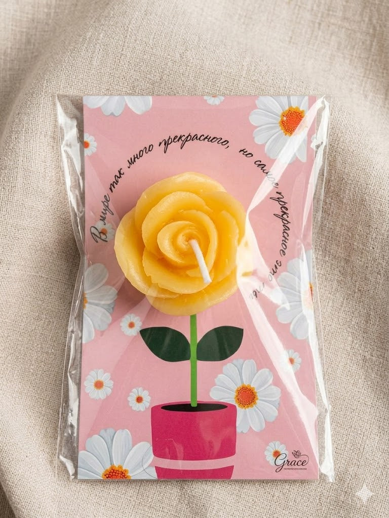 Свеча-открытка «Жёлтая Роза» (Grace Mini Gift)