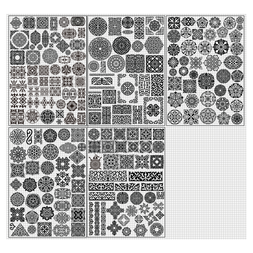 Kazakh Ornaments Vector Mega Pack | National Patterns for CNC Laser Cutting, Engraving & Embroidery | .CDR