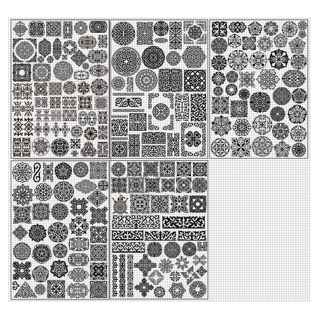 Kazakh Ornaments Vector Mega Pack | National Patterns for CNC Laser Cutting, Engraving & Embroidery | .CDR