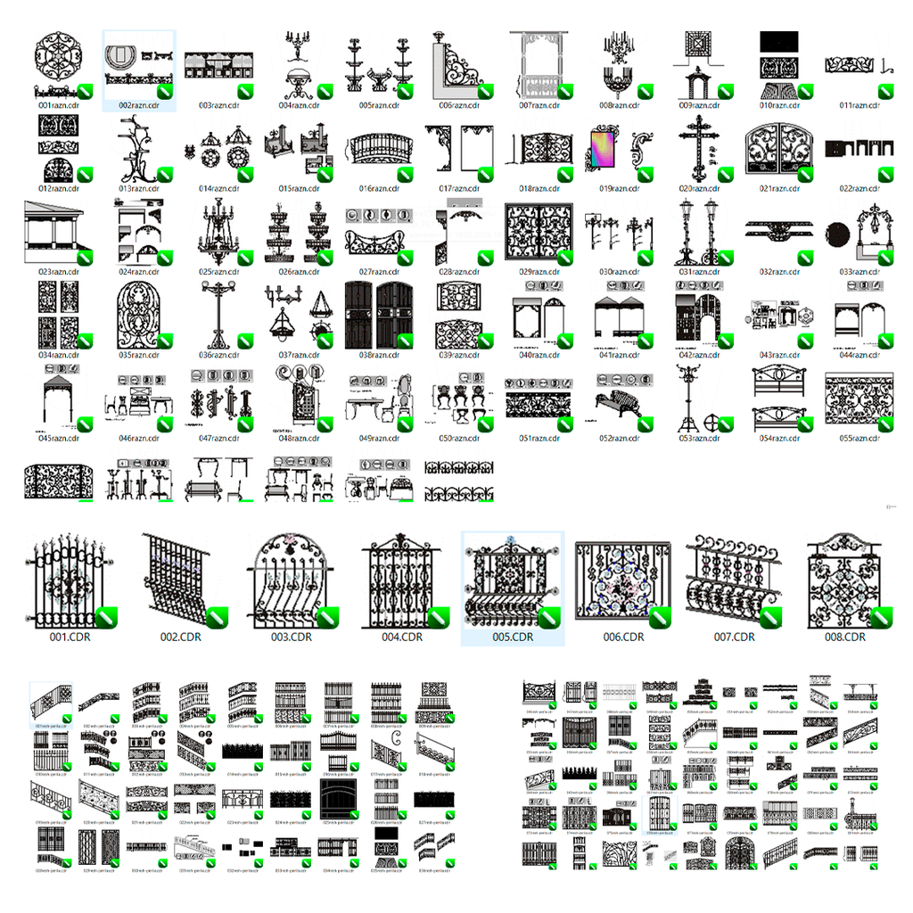 Мега-пак чертежей для ЧПУ и ковки: 500+ файлов CorelDRAW (CDR) и 3D-модели — Ворота, Заборы, Козырьки, Решетки, Элементы